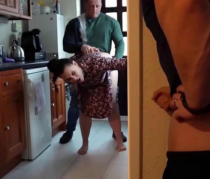 An Alluring Wife with a Luscious Booty Gets Creampied by Her Lover while Her Cuckold Husband Watches and Jerks Off