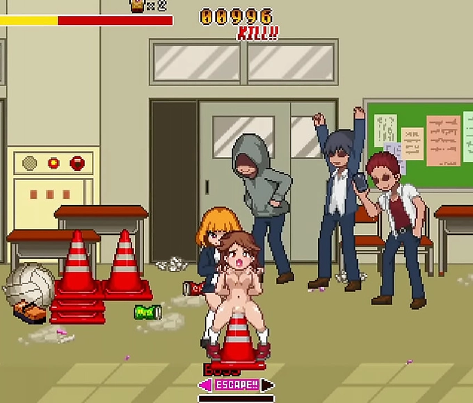 Japanese Schoolgirl Gets Fucked by Thirsty Guys - Hentai Gameplay ~ P3 (Penises Included)