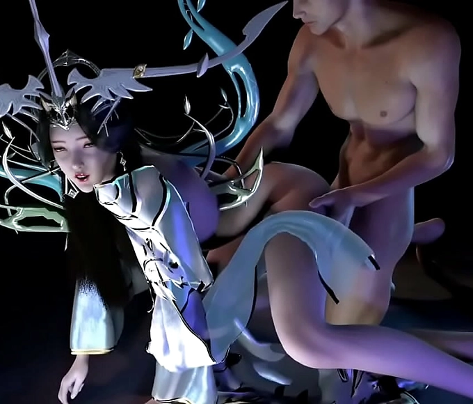 Queen of Hentai 3D - 108 Goddess Receives Ultimate Threesome (Part 2)