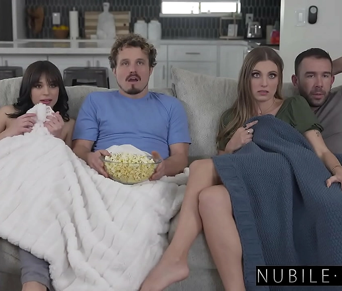 Catch Scary Movie Night with Aria Valencia and Kenzie Love's Steamy Sex Session S44:E11