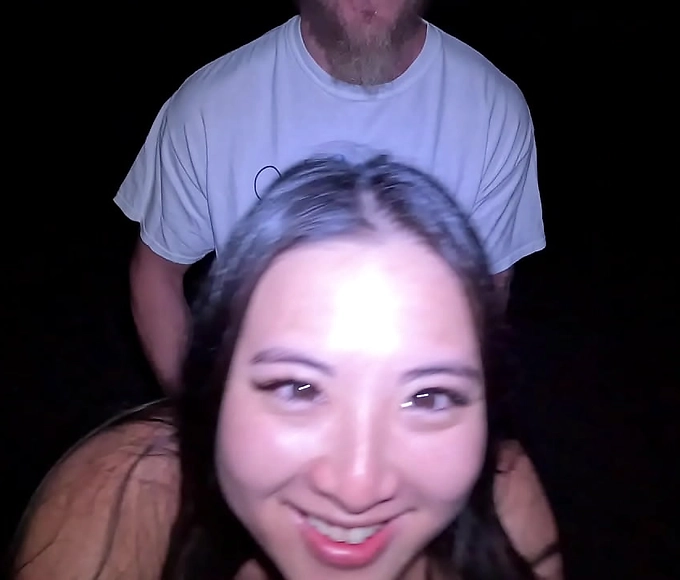 Witness the Erotic Public Display of Blowjobs and Pussy Eating on the Beach at Night!