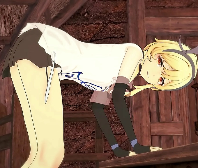 Fully immerse yourself in the world of Genshin Impact with this luscious Lumine Traveler hentai video