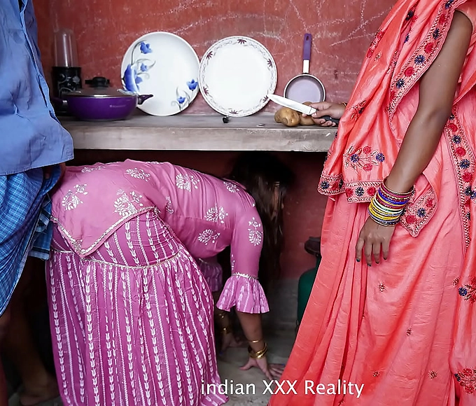 Indulge in the Luscious Charm of Indian Step Family's Kitchen Antics in Hindi