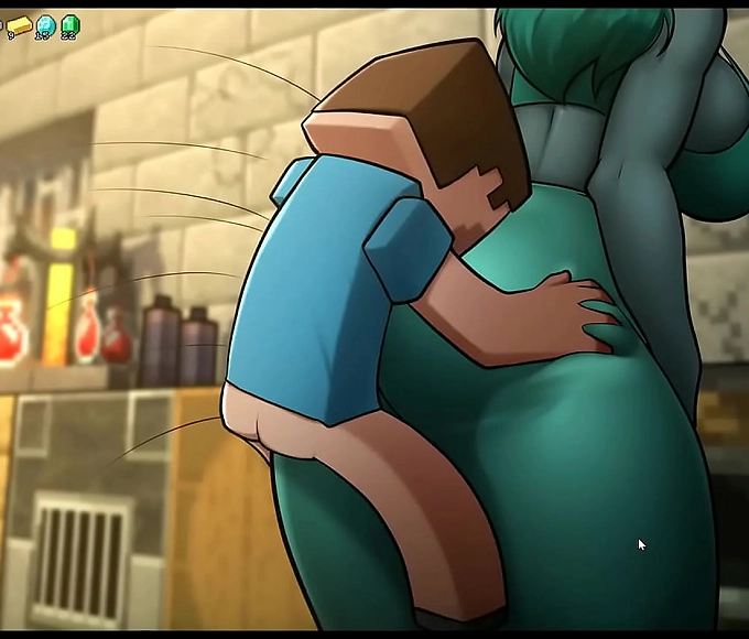 Experience the Ultimate Temptation: Luscious Enchantress Allures with Giant Yoga Pants Thighjob in HornyCraft Hentai Game PornPlay