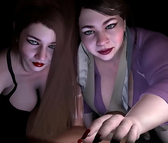 Double Blowjob by Two Thick MILFs: 3D Porn