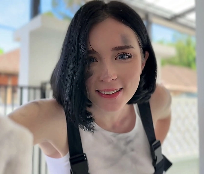 Japanese Beauty Auto Mechanic Gets Deepthroated and Facialled in Rough Fuck POV!