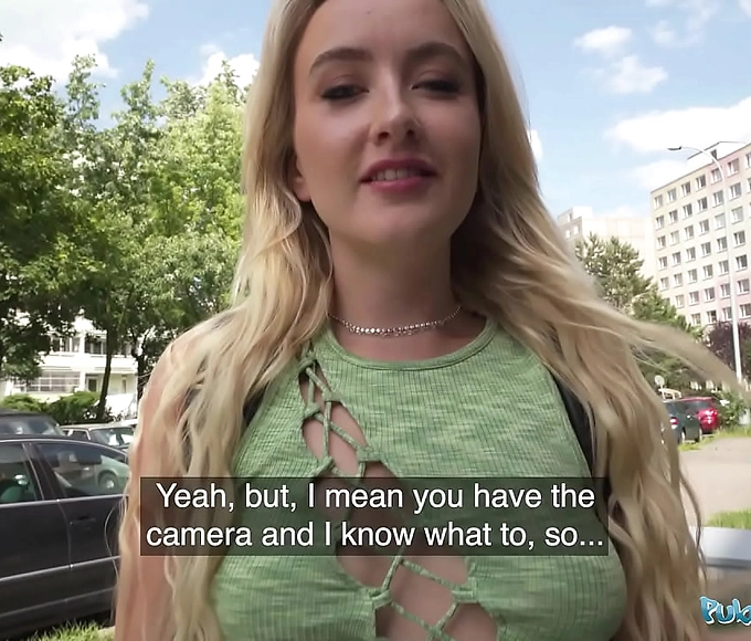 Blonde bombshell seeks massive strangers' cocks for intense porn production