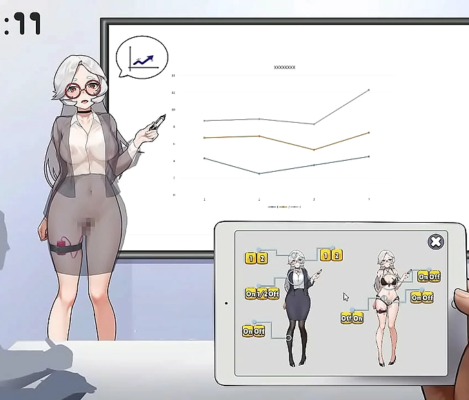 Watch a Silver-Haired Beauty Use a Vibrator in Public: New Hentai Gameplay