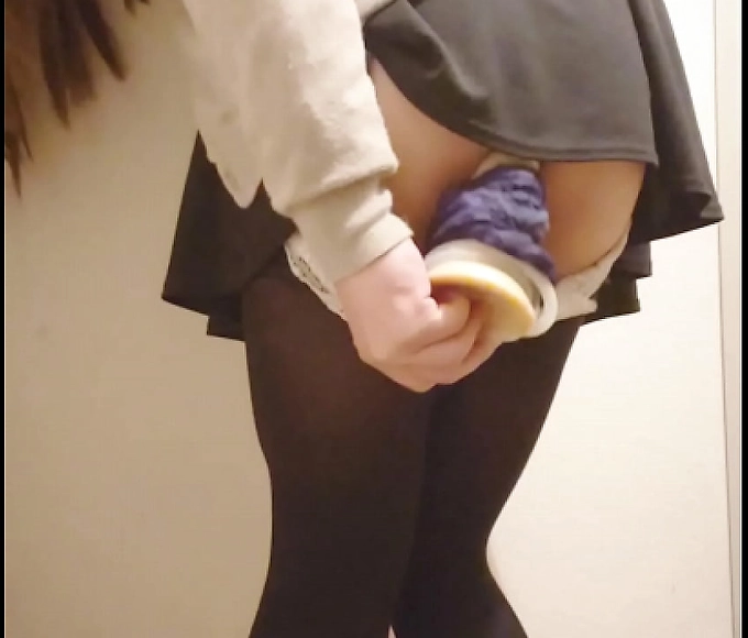 Japanese Enchantress Masturbates with a Dildo in Public Changing Room - Must Watch!